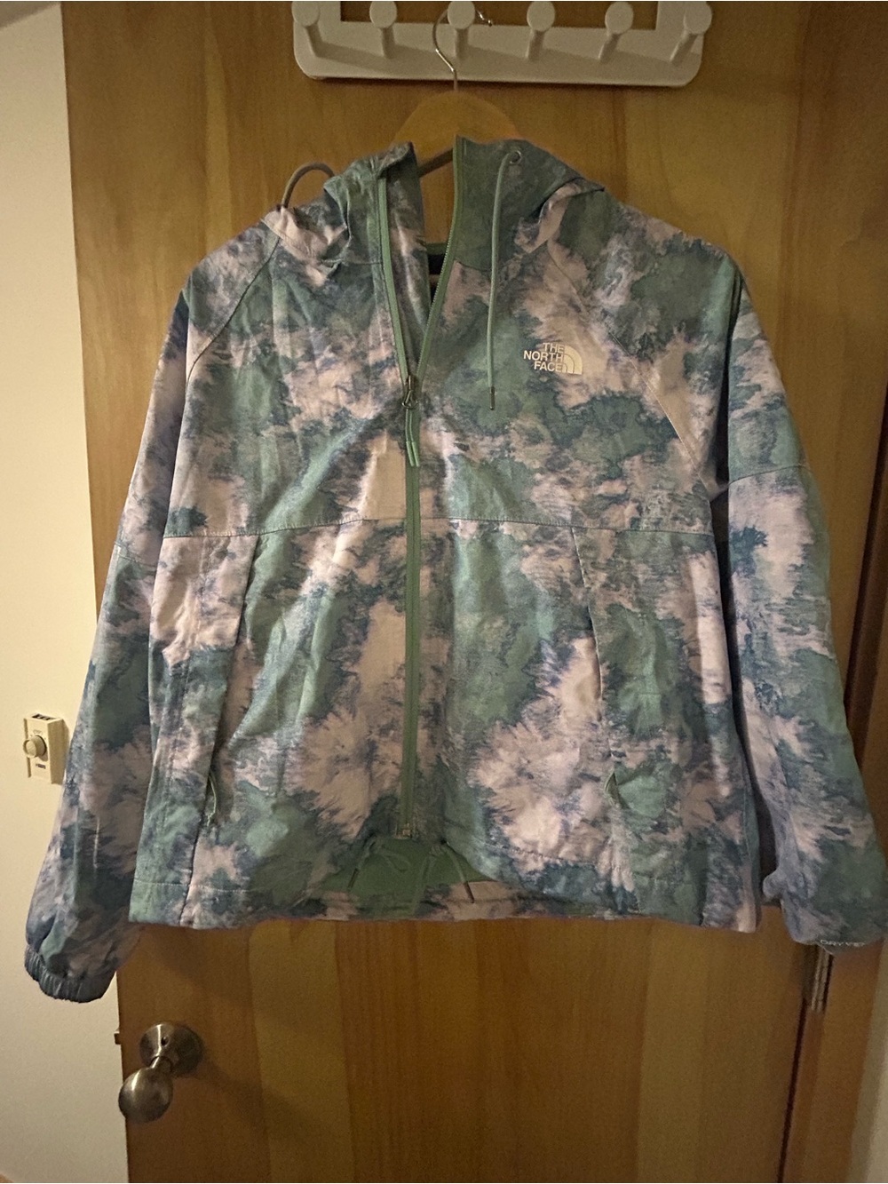 The North Face Women's Teal & White Tie-Dye Hooded Jacket